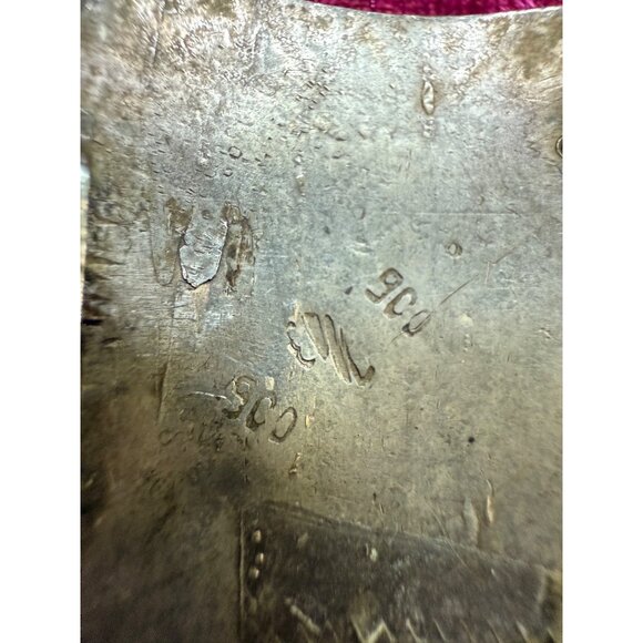 Vintage 900 Silver Peruvian Tribal Panel Bracelet With Engraved God Motifs 7" - Picture 6 of 9